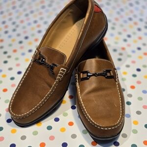 Mens Foot Joy leather golf loafer slip on 11.5 Brown driving moccasin